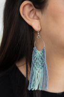 Macrame Rainbow - Blue Earrings ❤️ Paparazzi