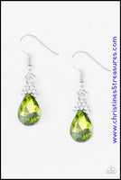 5Th Avenue Fireworks - Green Earrings ~ Paparazzi