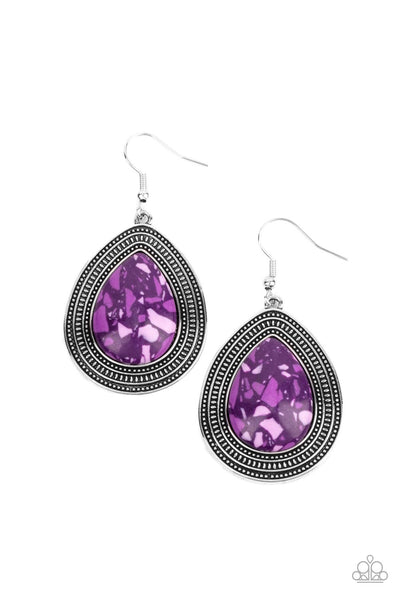 Terrazzo Tundra - Purple Earrings ❤️ Paparazzi