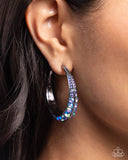 Embedded Edge - Blue Earrings - Paparazzi