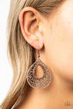 Airy Applique - Copper Earrings ~ Paparazzi