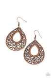 Airy Applique - Copper Earrings ~ Paparazzi
