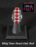 Bling Your Heart Out - Red Ring ~ Paparazzi Life Of The Party