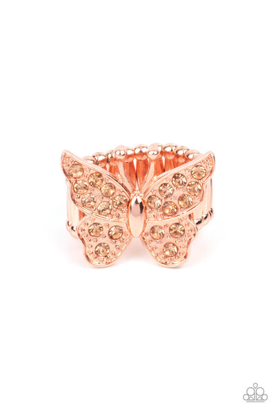 Bona Fide Butterfly - Copper Ring ❤️ Paparazzi