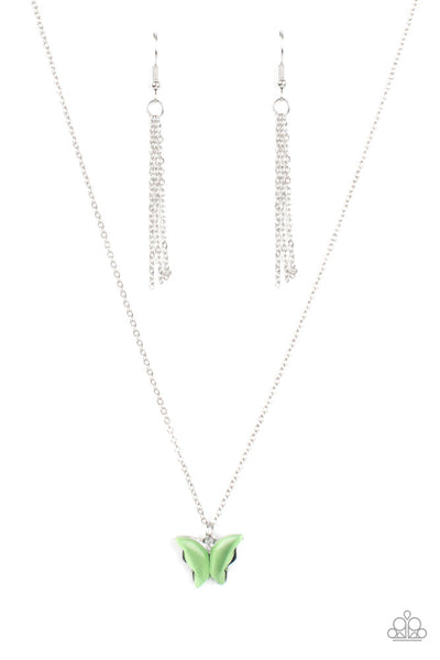 Butterfly Prairies - Green Necklace ❤️ Paparazzi