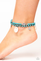 Buy and SHELL - Blue Ankle Bracelet ❤️ Paparazzi