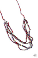 Candescent Cascade - Red Necklace ~ Paparazzi