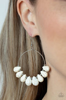 Canyon Quarry - White Earrings ❤️ Paparazzi