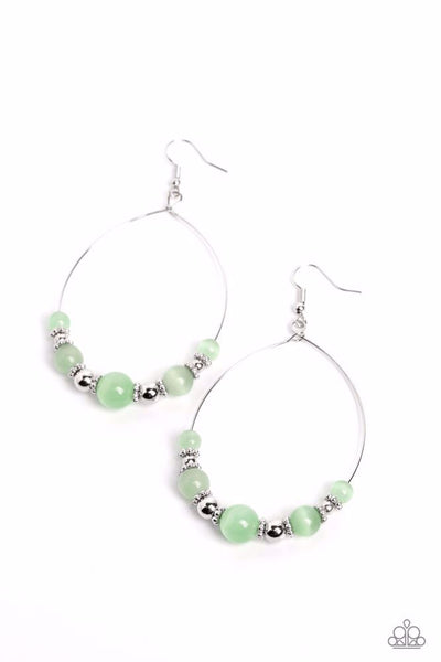 Cats Eye Charisma - Green Earrings ❤️ Paparazzi