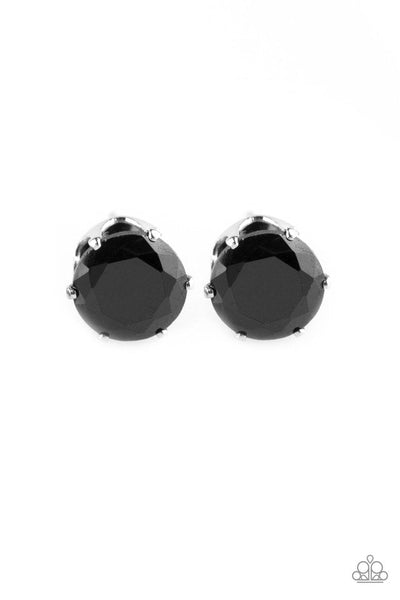 Come Out On Top - Black Post Earrings ~ Paparazzi
