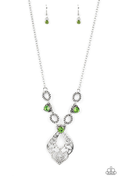 Contemporary Connections - Green Necklace ~ Paparazzi