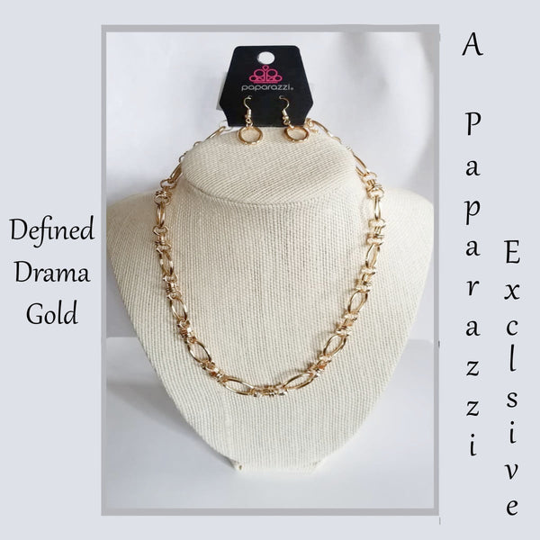 Defined Drama - Gold Necklace ~ Paparazzi Fashion Fix