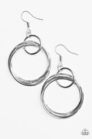 Dizzying Dynamics - Silver Earrings ❤️ Paparazzi
