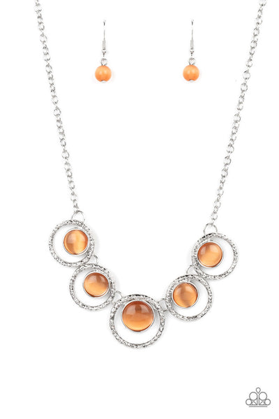 Elliptical Enchantment - Orange Necklace ❤️ Paparazzi