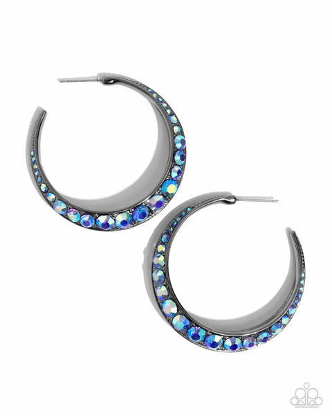 Embedded Edge - Blue Earrings ❤️ Paparazzi