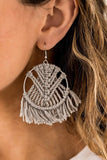 All About Macrame - Silver Earrings ~ Paparazzi