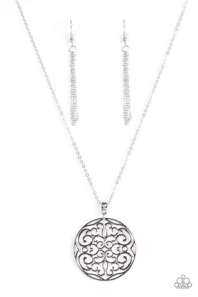 All About Me-Dallion - Silver Necklace ~ Paparazzi