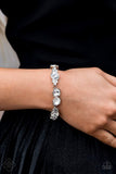 2020 May Fashion Fix - Fiercely 5th Avenue Pairs of stacked white rhinestone frames alternate with solitaire white rhinestones crowned in dainty white rhinestones along the wrist, creating a glamorous look. Features an adjustable clasp closure. Sold as one individual bracelet. P9RE-WTXX-371TH