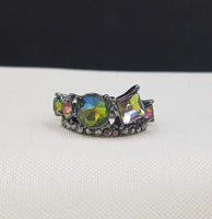 2020 May Fashion Fix Exclusive Oil Spill Multi Colored black gunmetal ring. Features a dainty stretch back. Sold as one individual ring. P4ED-MTXX-020TF