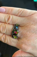 2020 May Fashion Fix Exclusive Oil Spill Multi Colored black gunmetal ring. Features a dainty stretch back. Sold as one individual ring. P4ED-MTXX-020TF