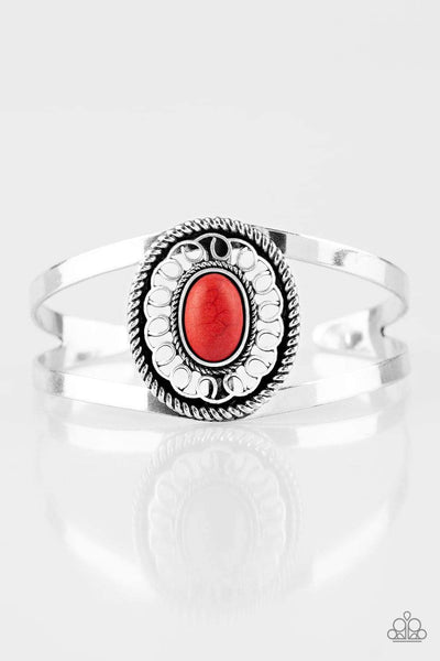 Deep In The Tumbleweeds - Red Cuff Bracelet ~ Paparazzi
