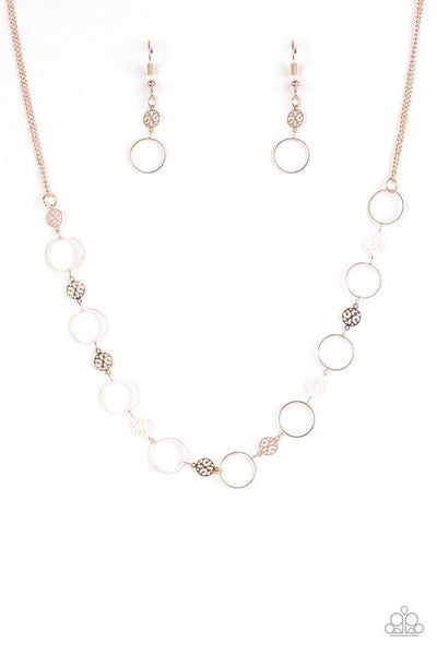 Demurely Dainty - Rose Gold Necklace ~ Paparazzi