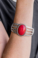 Desert Glyphs - Red Hinge Bracelet ~ Paparazzi