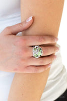Flutter Me Up - Green Ring ~ Paparazzi