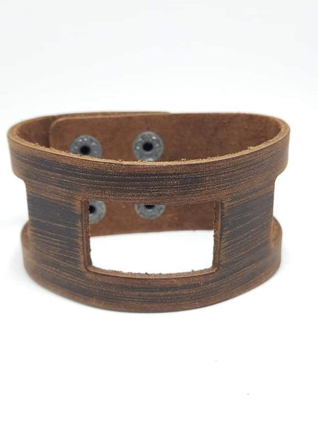Leather Urban Snap Wrap - Brown Bracelet ~ Paparazzi