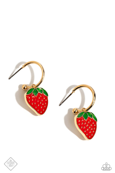 Fashionable Fruit - Gold Earrings ❤️ Paparazzi