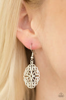 Feeling Frilly - Silver Earrings ~ Paparazzi