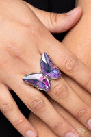 Fluorescent Flutter - Purple Ring ❤️ Paparazzi