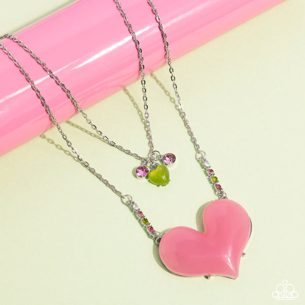 Heart-Racing Recognition - Pink Necklace ~ Paparazzi