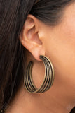 In Sync - Brass Earrings Paparazzi Fashion Fix