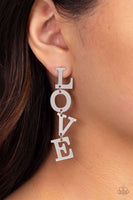 L-O-V-E - Silver Earrings ❤️ Paparazzi