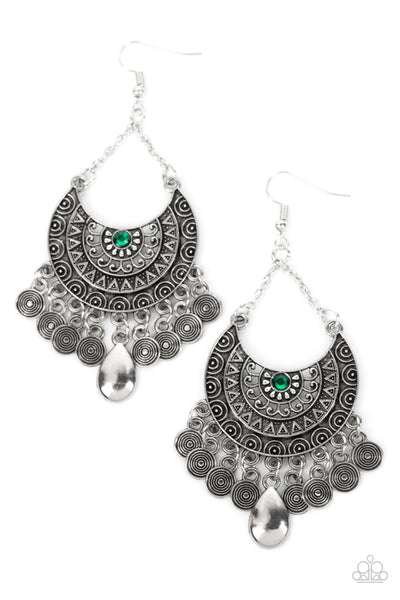 Lunar Allure - Green Earrings ❤️ Paparazzi