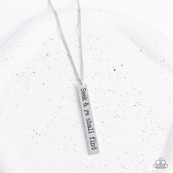 Matt 7:7 - Silver Necklace ❤️ Paparazzi