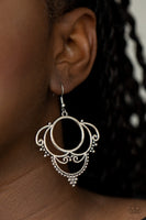 2020 July Fashion Fix Exclusive  Dotted in dainty silver studs, antiqued silver frames swirl into an ornate design for a vintage inspired look. Earring attaches to a standard fishhook fitting. Sold as one pair of earrings.  P5WH-SVXX-210XX