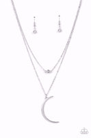 Modern Moonbeam - Silver Necklace ❤️ Paparazzi