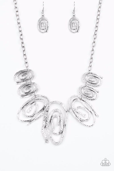 My Cave Is Your Cave - Silver Necklace ❤️ Paparazzi