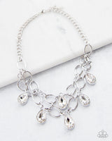 Show-Stopping Shimmer - White Necklace ~ Paparazzi Blockbusters