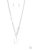 2020 January Life Of The Party Exclusive  A trio of glassy white crystal-like beads asymmetrically trickle along a mismatched silver chain. Featuring a regal emerald-cut, an over sized white gem swings from the bottom of the silver chain for a glamorous finish. Features an adjustable clasp closure. Sold as one individual necklace. Includes one pair of matching earrings.  P2SE-WTXX-187XX