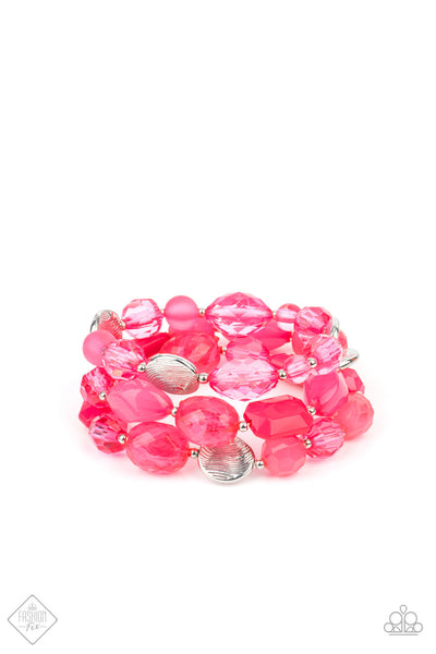 Oceanside Bliss - Pink Bracelet ~ Paparazzi Fashion Fix