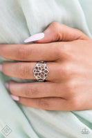 "Prana Paradise" (P4DA-SVXX-122ZZ)  A bloom of silver petals layer one over the other with the gentle reminder to breathe deep and tap into your inner goddess. Features a dainty stretchy band for a flexible fit. Sold as one individual ring.