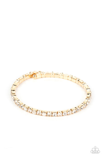 Rhinestone Spell - Gold Bracelet ❤️ Paparazzi