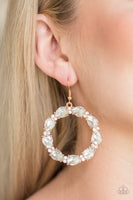 Ring Around The Rhinestones - Gold Earrings ~ Paparazzi Life Of Party