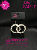 Ring Around The Rhinestones - Gold Earrings ~ Paparazzi Life Of Party