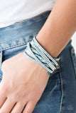 Rock Star Attitude - Blue Urban Snap Wrap Bracelet ~ Paparazzi Bracelets