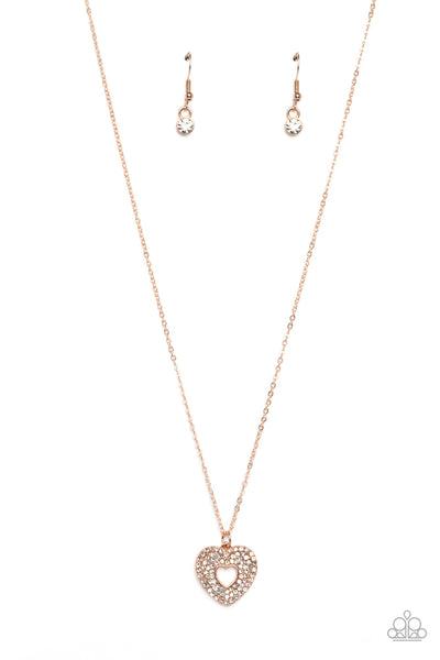 Romantic Retreat - Rose Gold Necklace ❤️ Paparazzi