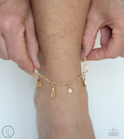 Sand and Sunshine - Gold Ankle Bracelet ❤️ Paparazzi